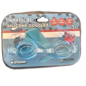Nautical Silicone Goggles PC Lens‎ Adjustable Strap Latex Free Kids Age 3+